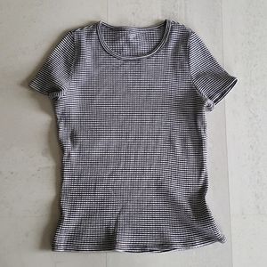 Black /white striped women's casual shirt